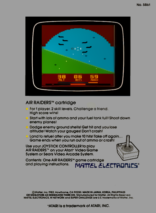 Air Raiders — Box back