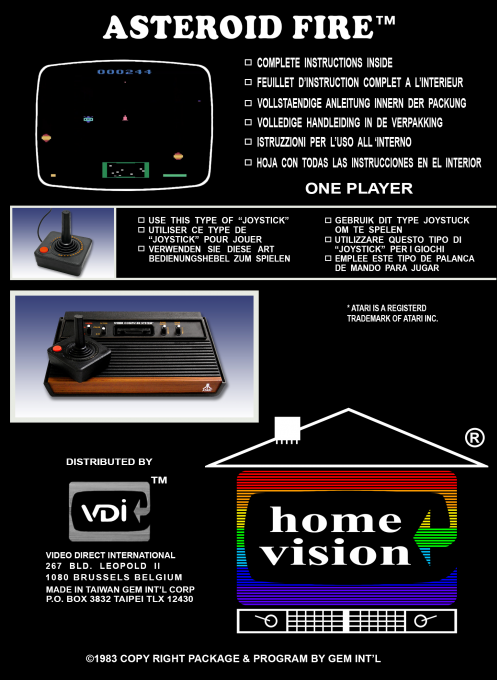 Asteroid Fire — Box back