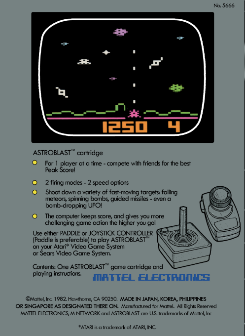 Astroblast — Box back