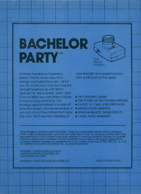 Bachelor Party — Box back
