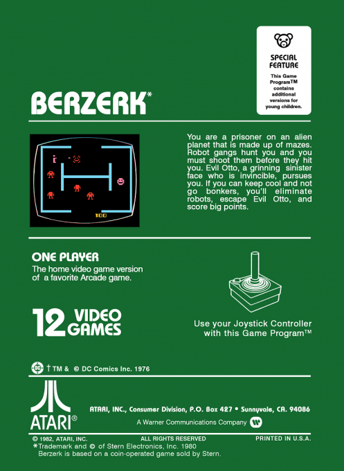 Berzerk — Box back