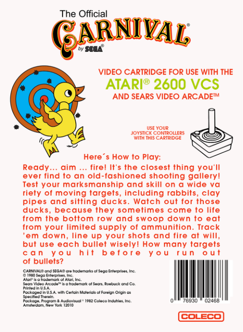 Carnival — Box back