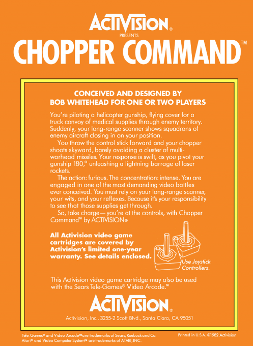 Chopper Command — Box back