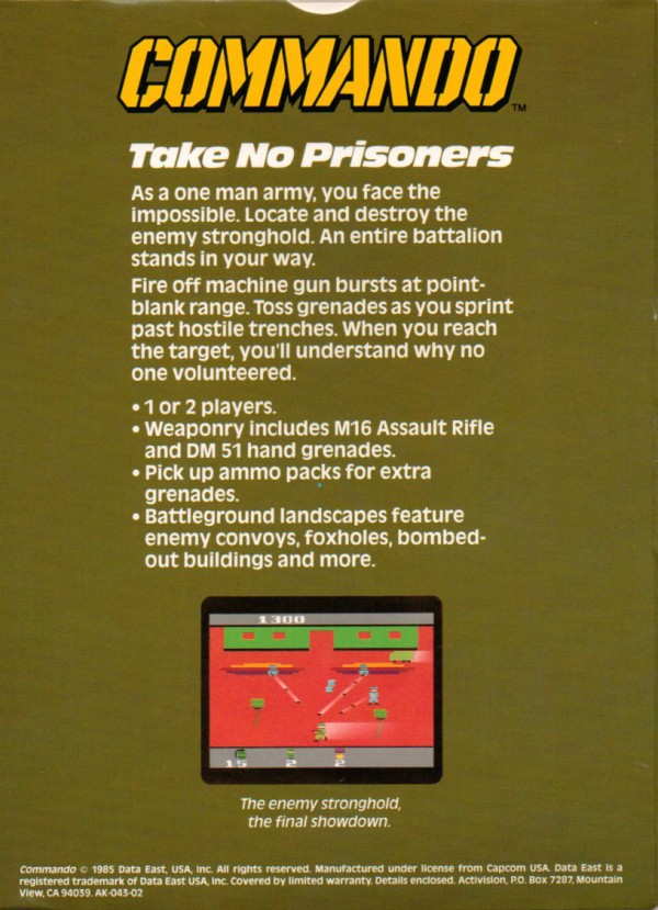 Commando — Box back