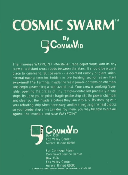 Cosmic Swarm — Box back