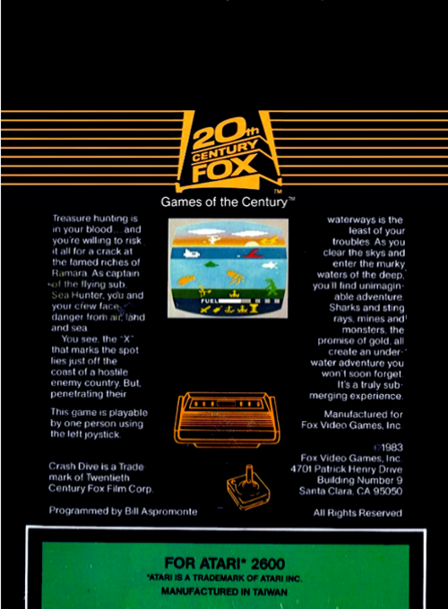 Crash Dive — Box back