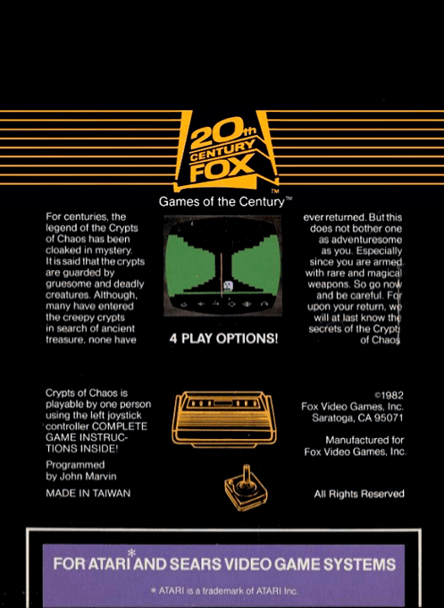 Crypts of Chaos — Box back