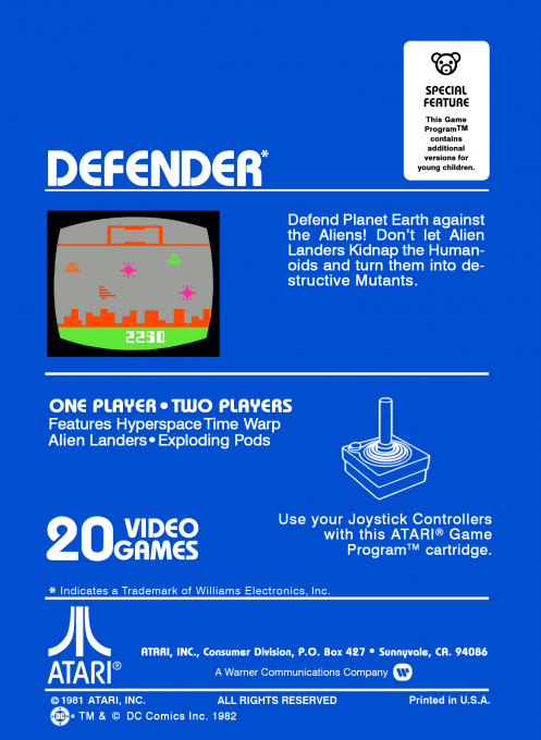 Defender — Box back