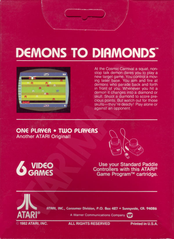 Demons to Diamonds — Box back