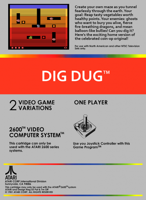 Dig Dug — Box back
