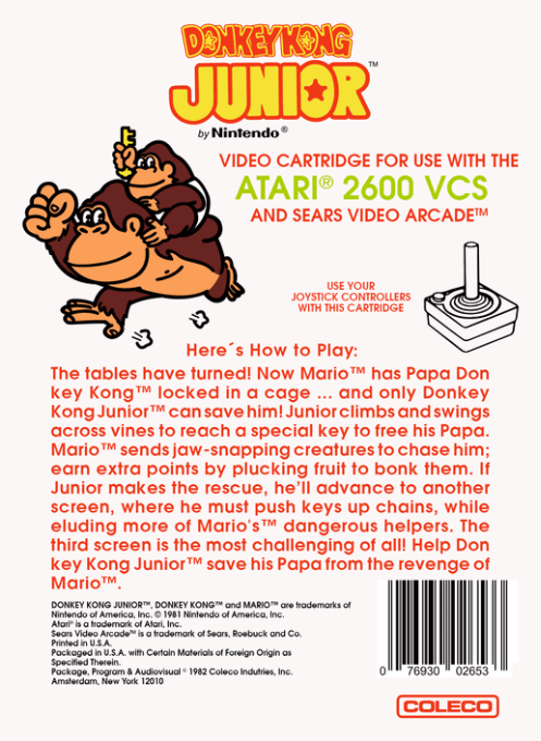 Donkey Kong Junior — Box back