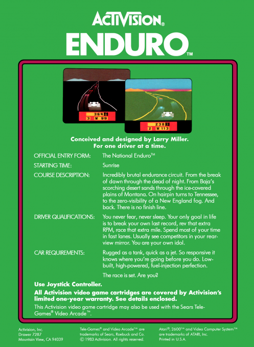 Enduro — Box back