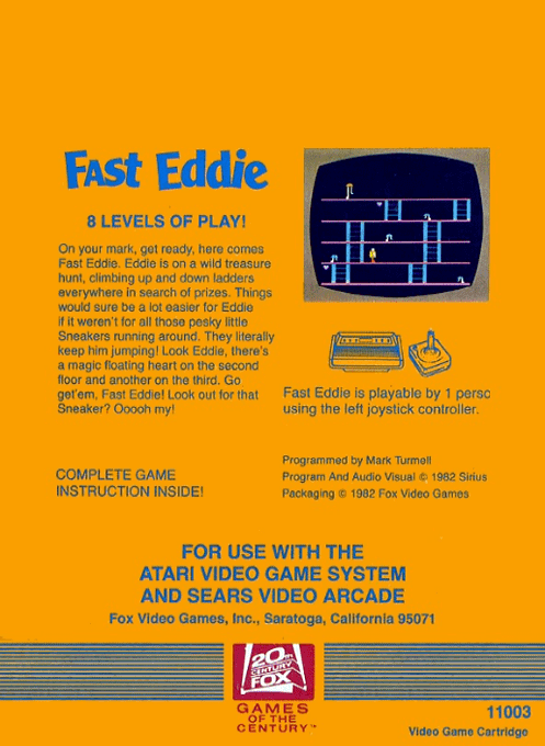 Fast Eddie — Box back