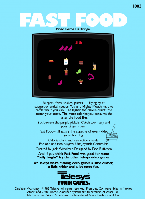 Fast Food — Box back