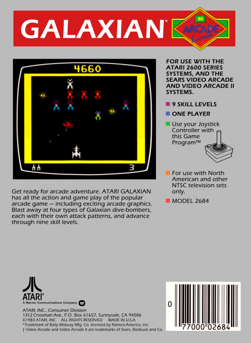 Galaxian — Box back