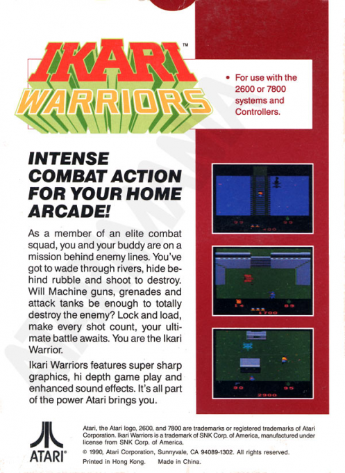 Ikari Warriors — Box back