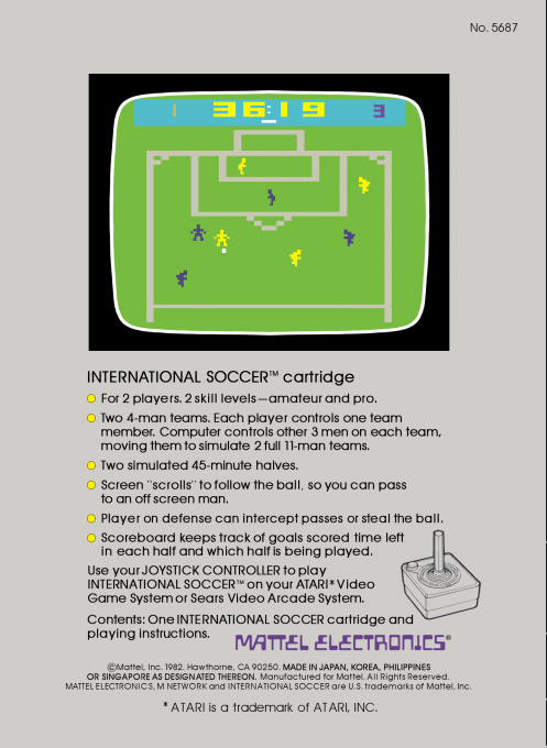International Soccer — Box back
