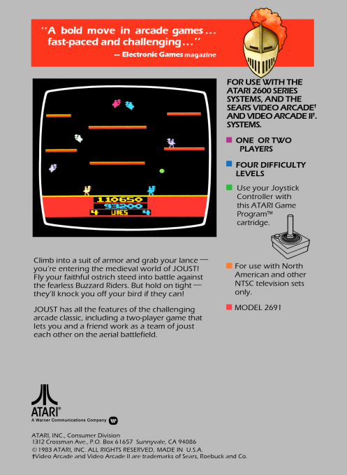 Joust — Box back