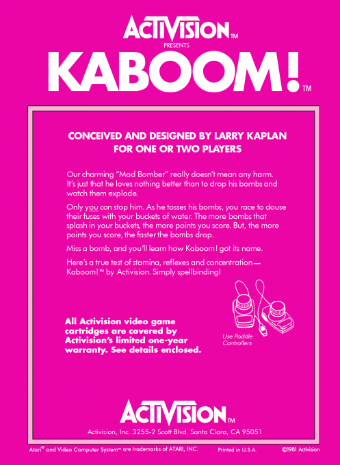 Kaboom! — Box back