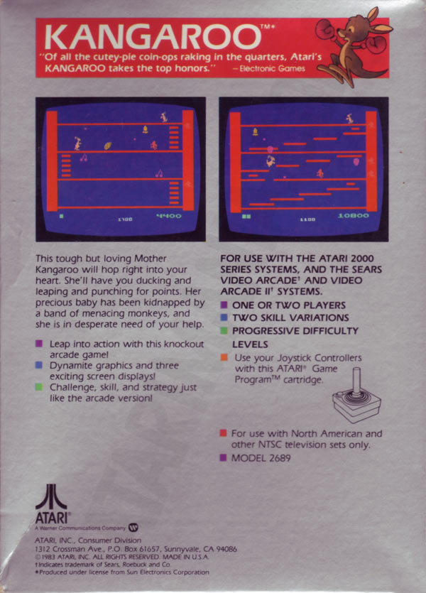 Kangaroo — Box back