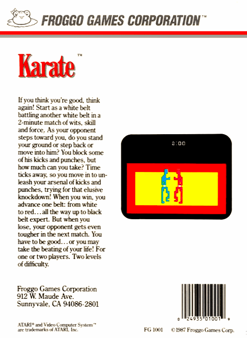 Karate — Box back