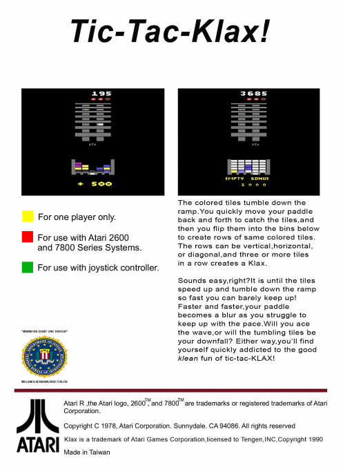 Klax — Box back