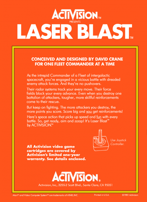 Laser Blast — Box back