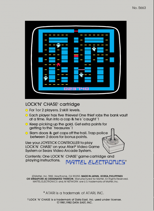 Lock 'n' Chase — Box back