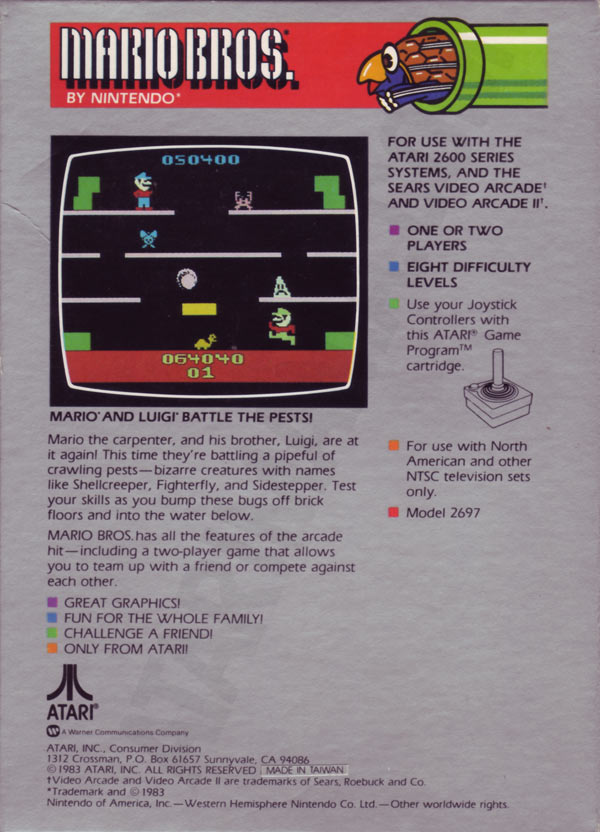 Mario Bros. — Box back