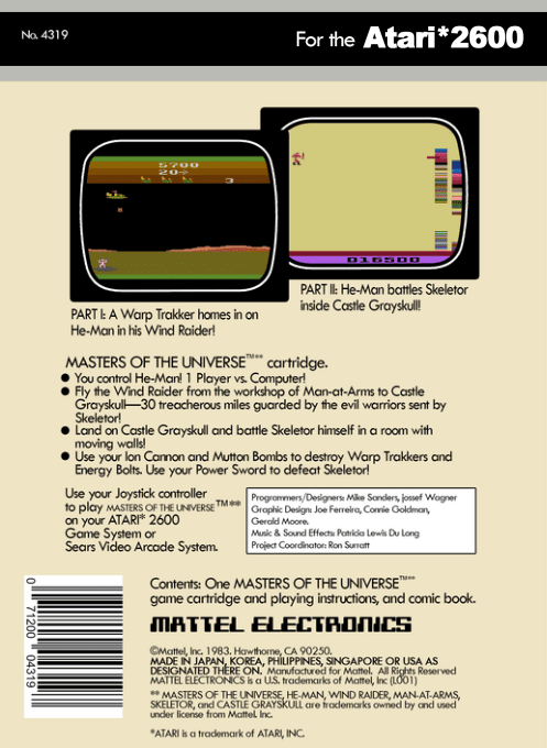 Masters of the Universe : The Power of He-Man — Box back