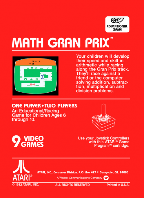 Math Gran Prix — Box back