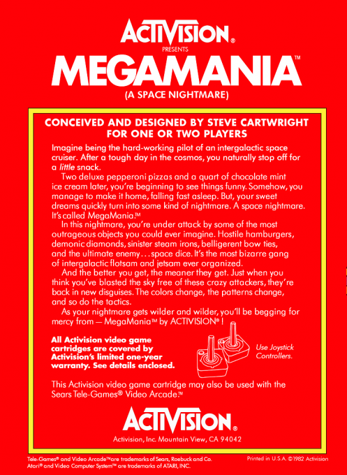 MegaMania : A Space Nightmare — Box back