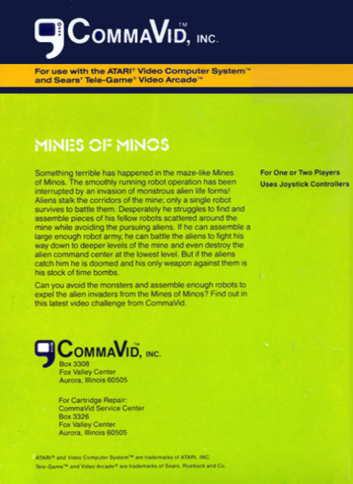 Mines of Minos — Box back
