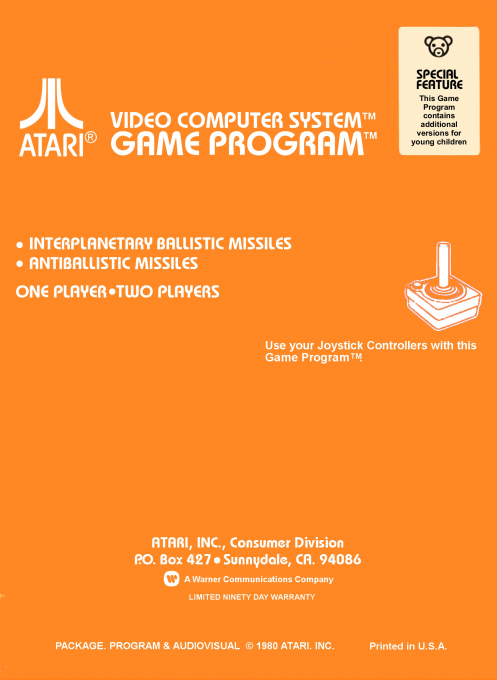 Missile Command — Box back