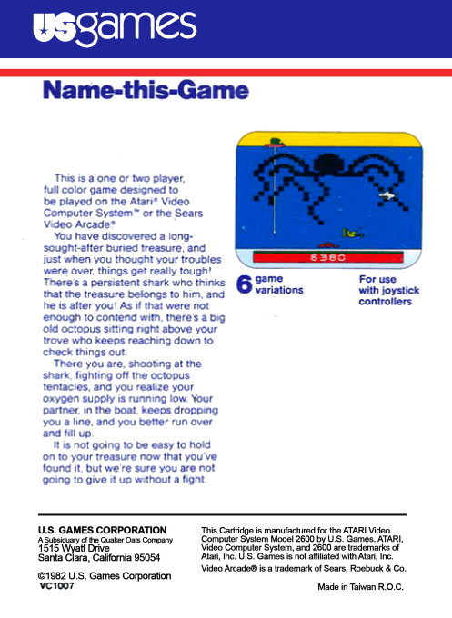 Name This Game — Box back