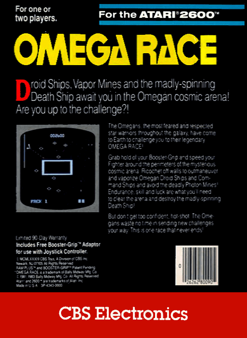 Omega Race — Box back