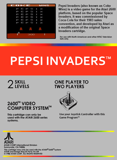 Pepsi Invaders — Box back