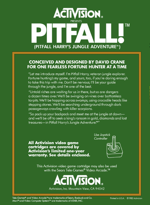Pitfall! : Pitfall Harry's Jungle Adventure — Box back