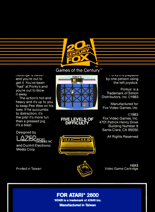 Porky's — Box back