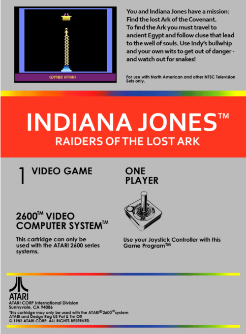 Raiders of the Lost Ark — Box back