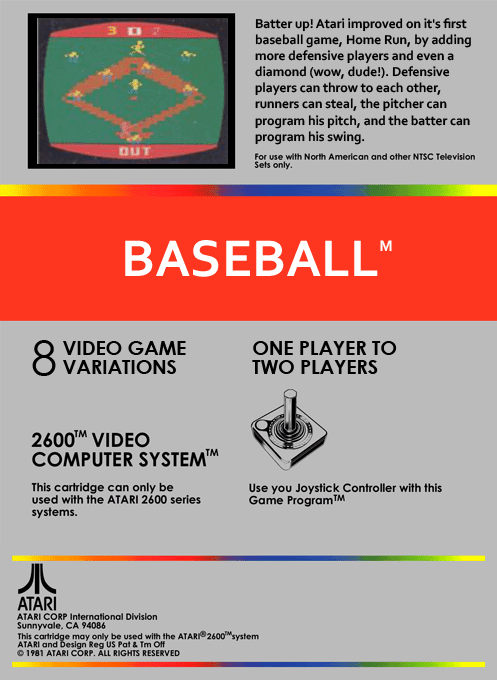 RealSports Baseball — Box back