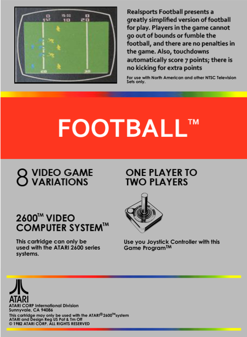 RealSports Football — Box back