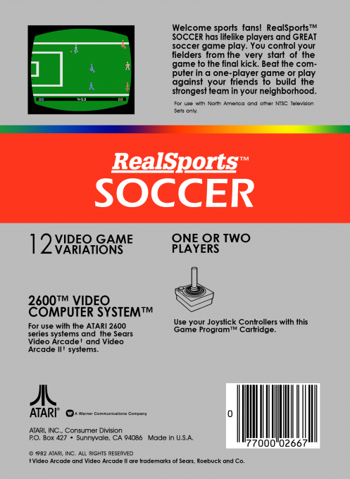 RealSports Soccer — Box back