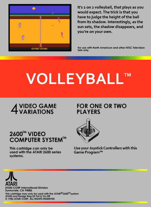 RealSports Volleyball — Box back