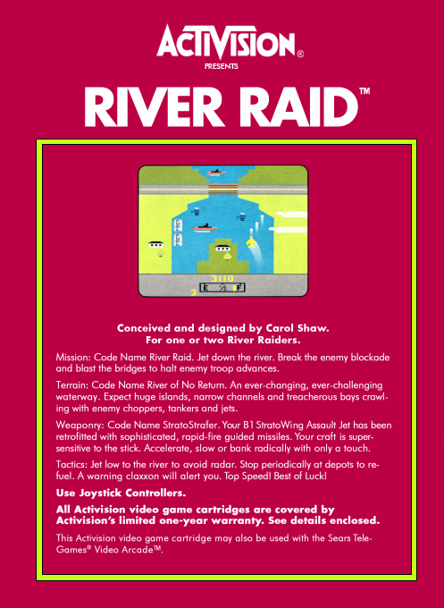 River Raid — Box back