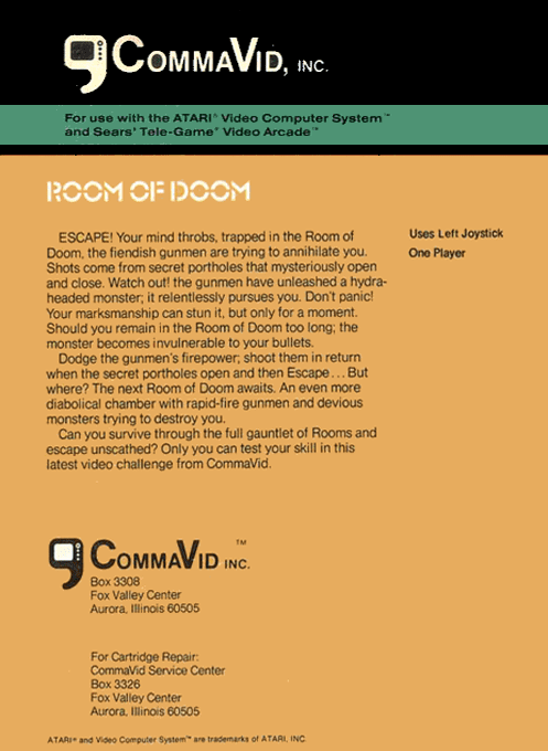 Room of Doom — Box back