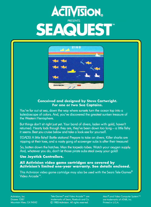 Seaquest — Box back
