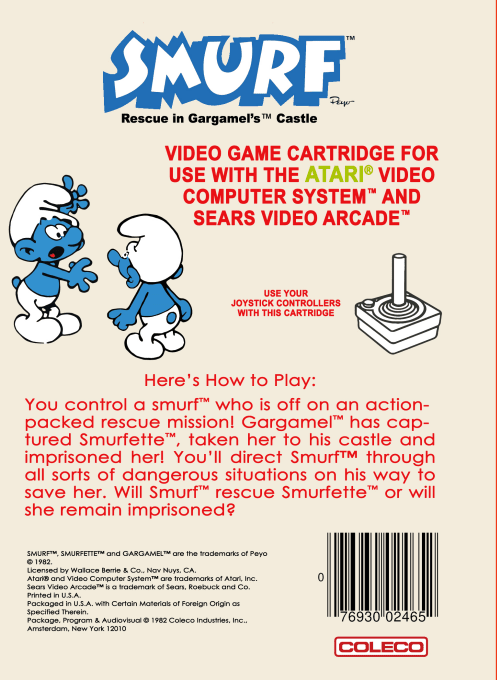Smurf : Rescue in Gargamel's Castle — Box back