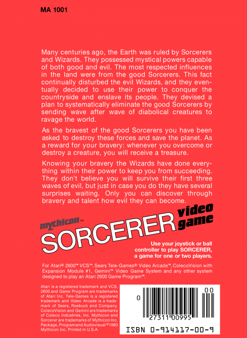 Sorcerer — Box back