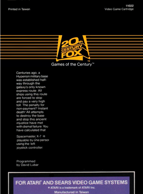 SpaceMaster X-7 — Box back